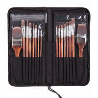 Artsecret Free Shipping 16PCSet Artist Brushes Korea Importing Synthetic Hair Wooden Handle Canvas Pouch Art Supplies 2283