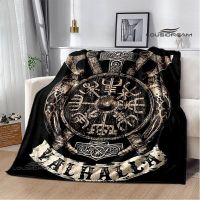 Viking vegvisir shield print blanket retr flannel soft and comfortable home travel blanket bed blanket birthday gift