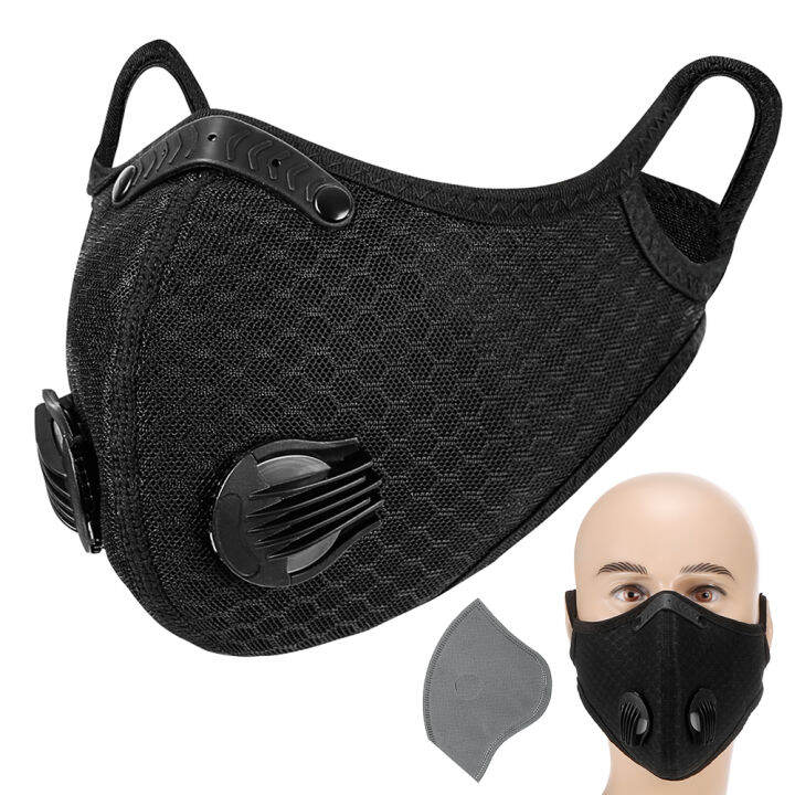 Adults Face Mask with Valve Active Carbon Filter Adjustable Safety ...