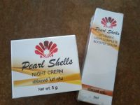 เซ็ตคู่ เพิร์ลเชลล์ Pearlshells ครีมกลางคืน 5g+ เซรั่ม เพิร์ลเชลล์  pearlshells serum 5 ml