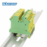 10Pcs USLKG5 Universal สกรู Ground ป้องกัน Earth Modular Wire ขั้วต่อไฟฟ้า Din Rail Terminal Block USLKG 5N