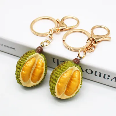 Keychain Jewelry Durian Pendant Artificial Fruit Durian Key Chain Imitation Durian Key Chain Durian Key Chain