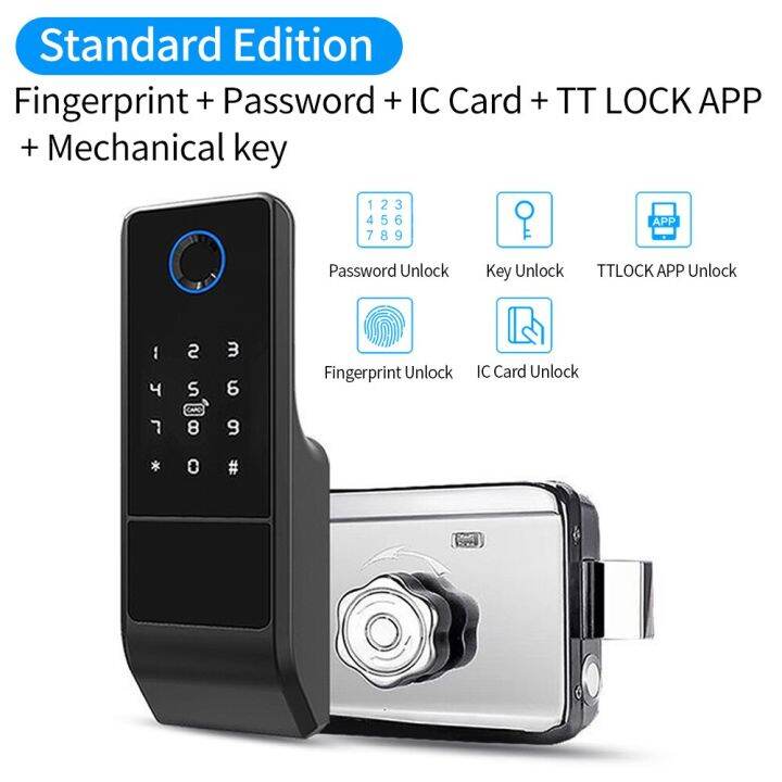 IP 65 Waterproof Bluetooth Ttlock Fingerprint Door Lock APP Open Smart