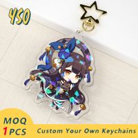 ❃ YSO Custom Logo Acrylic Keychain Cartoon Pendant Photo Flash Transparent Charm Printing Personality Holographic Anime Key Chains