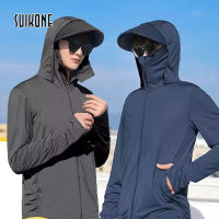 Suikone Sunscreen clothing mens UV protection thin breathable sunscreen clothing jacket