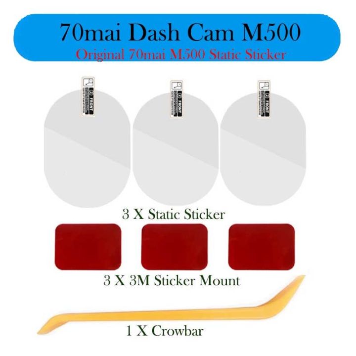 for-70mai-dash-cam-m500-dash-cam-smart-3m-film-and-static-stickers-for-70mai-m500-car-dvr-3m-film-holder-3pcs