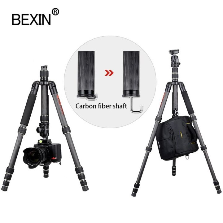 กล้องขาตั้งกล้องสามขาสำหรับกล้อง-dslr-พกพา-bx285c-คาร์บอนขาตั้งกล้องสามขาไฟเบอร์น้ำหนักเบาพกพาได้ขาตั้งกล้องถ่ายรูปเดินทาง