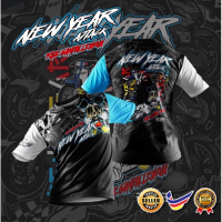 NEW (สต็อกเพียงพอ) 2023 HOTNew Year 2023 Attack Sublimation Tshirt | Ride Sampai Lencun | Baju New Year | Baju Konvoiคุณภาพสูง size:S-5XL