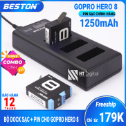 Dock sạc 3 + 2 Pin Beston cho Gopro Hero 5 6 7 8 Hàng chính hãng