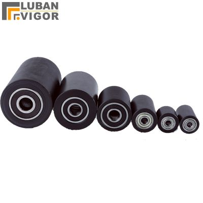 Black POM bearing roller Guide wheel Polyoxymethylene crimping nylon door pulley Mute Double bearings Wear-resistant