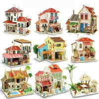 Kids Toys Jigsaw 3d Puzzle House Building Wooden Toys Chalets Wood Toys Puzzles Baby Montessori Toys Puzzle Gifts Free Shipping Wooden Toys