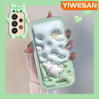 YIWESAN A33ปลอกสำหรับ Samsung 5G A32 A34 5G A54 5G A73 5G เคสลายการ์ตูนกระต่ายดอกไม้3D สดใสนิ่มสำหรับเลนส์เคสมือถือกันกระแทกแบบใสป้องกันซิลิโคนเรียบง่ายฝาครอบความคิดสร้างสรรค์โปร่งใส