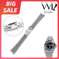 2023 ✗✱◑ Rolamy 20 21 Mm Luxury 316L Stainless Steel Band Jam Tangan Gelang Jubilee dengan Oyster Gesper untuk Rolex GMT Master II Tanggal Hanya