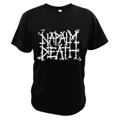 Napalm Death Logo MenS T-Shirts English Grindcore Band Death Metal Lovers Shirts Comfortable Summer Cotton Crewneck Tops XS-4XL 5XL 6XL