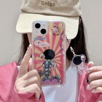 เคสใสกันกระแทกสุดหรูลายการ์ตูนแบบเลื่อนได้น่ารักเคสแข็งทรายเป็นประกายสำหรับ iPhone 14PROMAX 12PROMAX 13PROMAX 11PROMAX