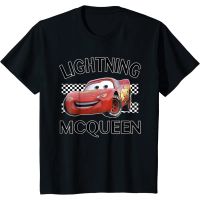 [100% Cotton] เสื้อยืด ผ้าฝ้าย พิมพ์ลาย Pixar Cars Lightning McQueen สําหรับผู้ชาย