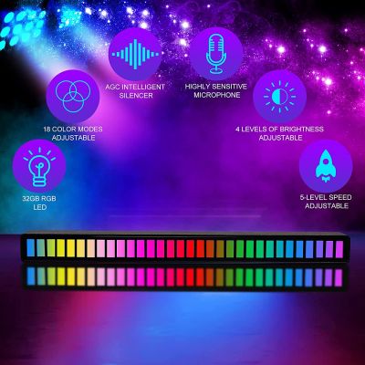 RGB LED Night Light Music Sound App Control Rhythm Ambient Atmosphere Lamp LED Strip Night Light Gaming Decorative Lights