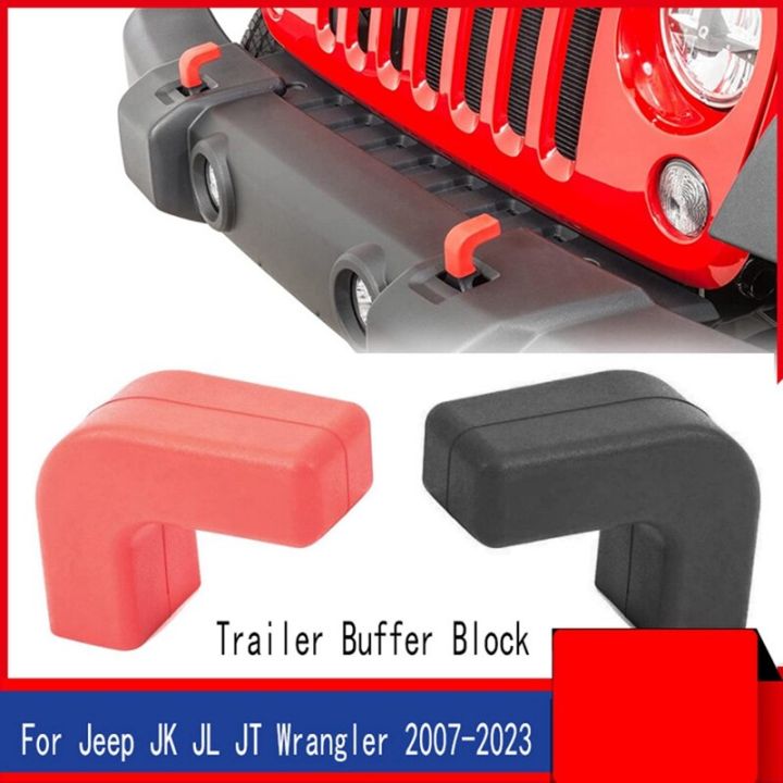 แถบกันชนหน้ารถครอบตะขอรถลากจูงสำหรับ-jeep-jk-jl-jt-wrangler-2007-2023สีดำ