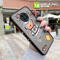 เคส Chenyyka สำหรับ Huawei Mate 30 Pro Mate 30 Lite เคสแฟชั่นอวกาศมีน้ำค้างแข็งโปร่งใสหมีแข็งรูปแบบขอบสี่เหลี่ยมด้านข้างเคสนิ่มป้องกันการกระแทกกล้องปลอกซิลิโคน