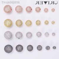 ☋✤ Beads for Jewelry Making Gold Silver Color Accessories Paved Zircon Spacer Bead String Beaded Diy Necklace Bracelet Chain Charms