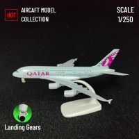 Scale 1:250 Metal Aviation Replica, Qatar A380 Aircraft Model Airplane Miniature, Room Decor Xmas Gift Kids Toys for Boys