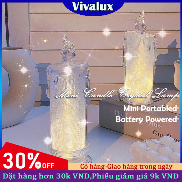 Vivalux Crystal Table Lamp Đèn LED Không Lửa Đèn Nến LED Pha Lê ...