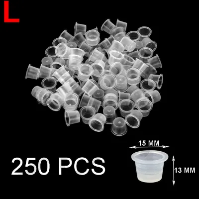 จุกใส่หมึกสัก 250ชิ้น ขนาด L จุกหมึก จุดใส่สีสัก Disposable Plastic Tattoo Ink Cup Pigment Holder 250 Piece Size L