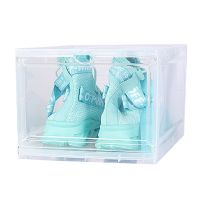 Clear Plastic Shoe Storage Box Stackable Case Organizer Sneaker Boot Container