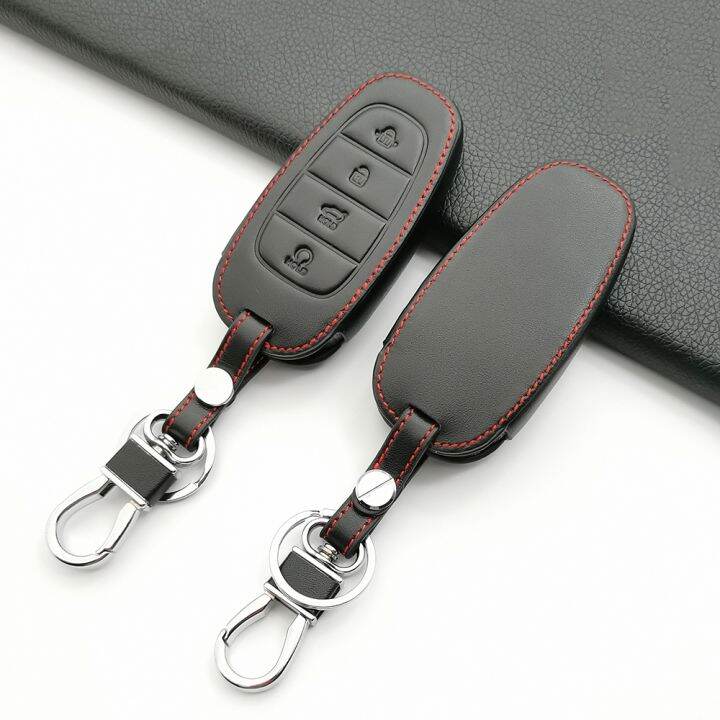 leather-car-key-case-for-hyundai-palisade-grandeur-azera-elantra-gt-kona-2018-2019-smart-remote-fob-protector-cover-accessories