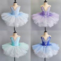 LOlanta 3-12 Years Kids Girls Ballet Dress Swan Dance Performance Costumes Children Sequins Tutu Skirt Ballerina Clothes