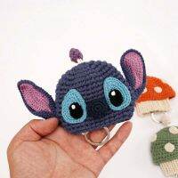 HOT★การ์ตูน Disney Lilo Stitch Unisex ดึงประเภทกระเป๋าถักกระเป๋าสตางค์ Key เก้าอี้แม่บ้านที่ใส่กุญแจใหม่พวงกุญแจกระเป๋า