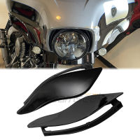 Fairing Side Air Deflector กระจกหน้ารถสำหรับ Harley Touring Electra Glide 2014-22สีดำรถจักรยานยนต์ด้านข้าง Wings Shield Cover