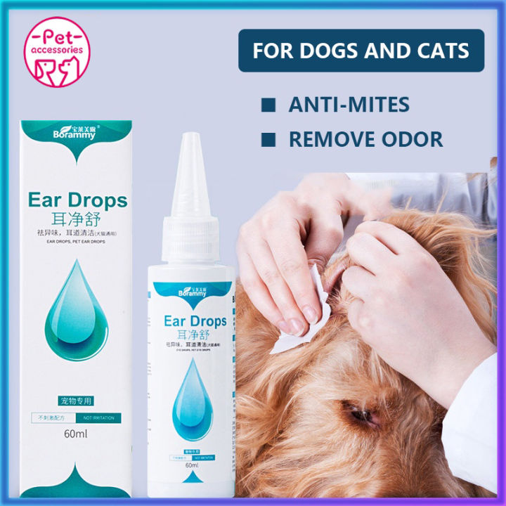 Pet ear cleaner drops mites odor removal 60ML dog cat eye drops | Lazada PH