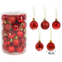 34pcs 4cm Christmas Tree Decorations Balls Bauble Xmas Party Hanging Ball Ornaments Christmas Decorations for Home New Year Gift