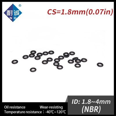50 PCS / Lot Nitrile Rubber O-ring Black NBR CS 1.8mm ID 1.8/2/2.24/2.5/2.8/3.15/3.55/3.75/4*1.8mm O Ring Gasket Oil Resistant Gas Stove Parts Accesso
