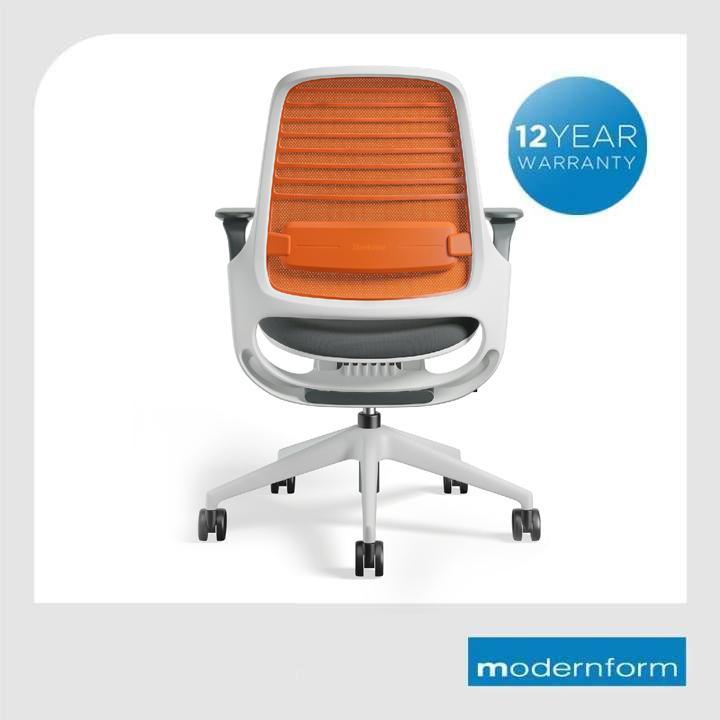 modernform-เก้าอี้-steelcase-ergonomic-รุ่น-series1-พนักพิงกลาง-สีส้ม-เก้าอี้เพื่อสุขภาพ-เก้าอี้ผู้บริหาร-เก้าอี้สำนักงาน-เก้าอี้ทำงาน-เก้าอี้ออฟฟิศ-เก้าอี้แก้ปวดหลัง-หุ้มด้วยผ้าตาข่ายไมโครนิต-มีอุปกร
