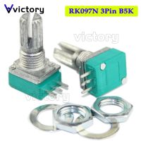 5PCS RK097N 5K single linked B5K with a switch audio 3pin shaft 15mm power amplifier sealing potentiometer