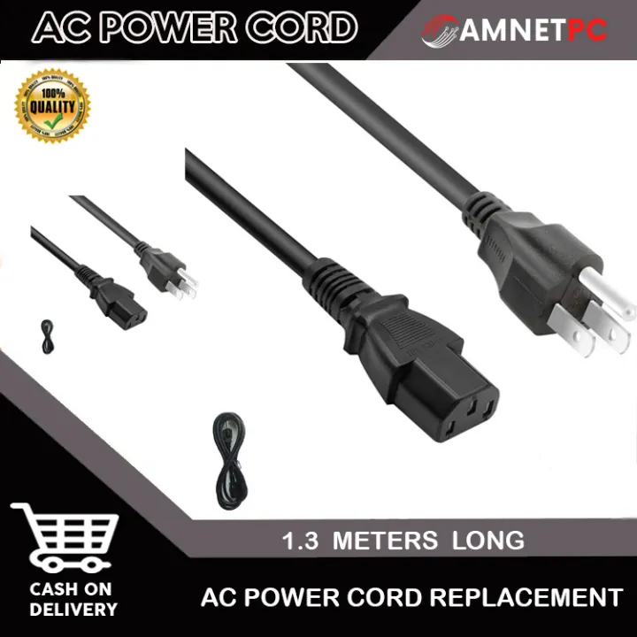 AMNETPC POWER CORD REPLACEMENT Computer Monitor TV Replacement Power Cord AC  PLUG Cable for Samsung, Toshiba,