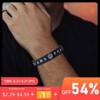 12mm Silicone Nordic Viking Bracelet for Men, Soft Rubber Bands Wristband, New Sporty Compass Rune Almut Bangle, Gifts for Him