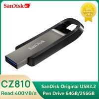 Sandisk USB3.2 CZ810แฟลชไดร์ฟอ่านข้อมูลได้สูงสุด400เมกะไบต์/วินาที64GB ไดรฟ์ปากกา USB 256GB หน่วยความจำ U Disk สำหรับพีซีในรถแล็ปท็อปและแท็บเล็ต TV