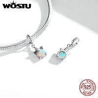 WOSTU 925เงินสเตอร์ลิงโอปอลชุดเสน่ห์ที่มีสีสันโอปอลลูกปัดจี้พอดีเดิมสร้อยข้อมือสร้อยคอเครื่องประดับ DIY