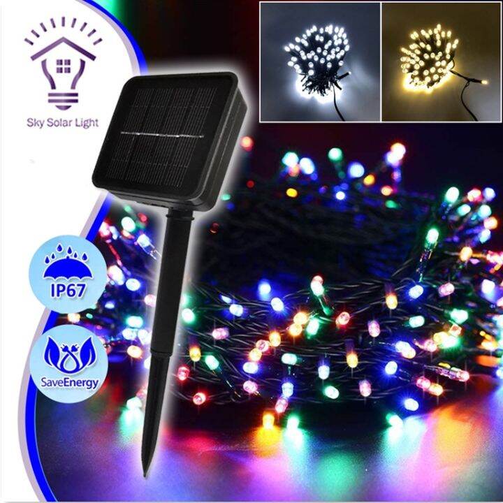 10m,100LED Christmas decorate Party Outdoor colored lights Solar