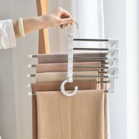 Multi-functional 5 In 1 Pants Hanger for Clothes Rack Adjustable Closet Organizer Trouser Storage Rack Pants Tie Storage Shelf