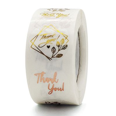 【CW】﹉  500Pcs roll 1Inch Transparent Thank You Stickers Design Scrapbooking Birthday Decorations Labels