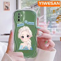 YIWESAN เคสสำหรับ OPPO A53 2020 4G A53s 4G A33 A32 2020 A11s การ์ตูนสวยงามลายเอลซ่าดีไซน์ใหม่เนื้อครีมคลื่นขอบนุ่มเคสมือถือกันกระแทกแบบใสโปร่งใสลายกล้องถ่ายรูปเรียบง่ายอ่อนโยนฝาครอบป้องกัน