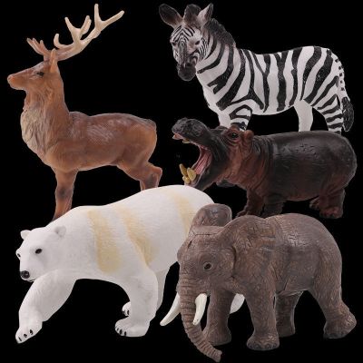 Simulation model of animal toys suit wildlife tiger lion elephants plastic model children boy gift