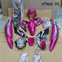 ชุดสี sonic new สีชมพู (9 ชิ้น) พร้อมไฟหน้า ไฟท้าย ไฟเลี้ยว และชิ้นดำด้าน