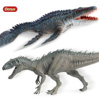 Oenux Original Savage Jurassic Indominus Rex Mosasaurus ตัวเลขการกระทำ Tyrannosaurus Dinossauro World สัตว์ของเล่นเด็ก