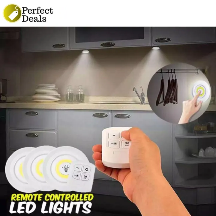 LED Under Light Battery Operated COB LED Puck Lights Closets