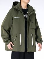 HOT11★2022ใหม่ฤดูใบไม้ผลิชายเสื้อ Plus ขนาด Multi-กระเป๋า Workwear Hooded Windbreaker ชายหลวมสบายๆซิปเสื้อ6XL 7XL 8XL 9XL